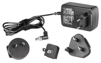 AC power supply (100 - 240 V) with 12 V DC, 18 W output, incl. EU/USA/UK/AUS input connector set. Fo