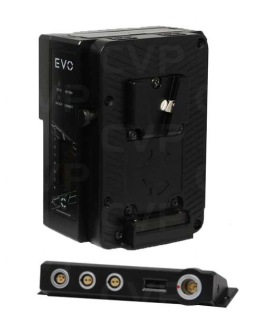 Core EVO EVO-MOD24 outputs include two 2-pin LEMO regulated 12v, one 3-pin Fischer 24v, and one USB 