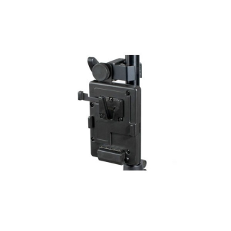 SWIT S-7200S | V-mount battery plate with clamp for tripod mount, and D-tap socket.