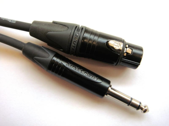 1m Mikflex Mikrofonkabel mit XLR 3pol. female / Klinkenstecker 6,35 mm 3pol.; symmetrisch