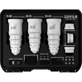 DZOFILM Pictor Zoom 3-Lens Kit (14-30/20-55/50-125 T2.8) White