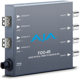 AJA FiDO-4R-R0 - 4-Channel Single Mode LC Fiber to 3G-SDI Receiver