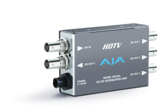 AJA HD5DA-R0 - HD/SD SDI Distribution Amplifier/Repeater, 1x4, EQ, 143 Mb - 1.5 Gb