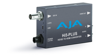 AJA HI5-4K-PLUS - 4x 3G-SDI to HDMI 2.0 with up to UltraHD 60p, also Supports HD-SDI 
to HD-HDMI