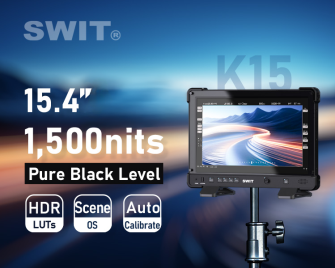 SWIT K15 | 15.4&quot; professional High-bright HDR FHD Slim Field Monitor with reinforced corners, V-moun