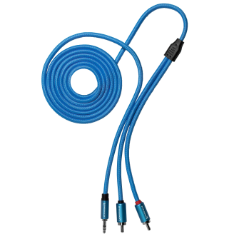 Kondor Blue 6FT Dual Male RCA to 3.5mm Stereo Mini TRS Audio Cable