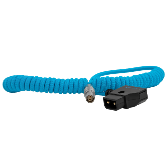 Kondor Blue Coiled D-Tap to Female Lemo 2 Pin For RED Komodo