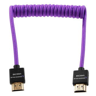 Kondor Blue Gerald Undone MK2 Full HDMI Cable 12&quot;-24&quot; Coiled (Purple)