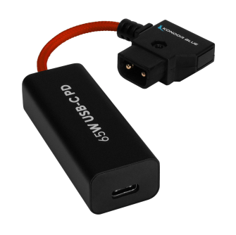 Kondor Blue 6” D-Tap to Female USB C PD 2 Way Battery Charging Power Cable (Cardinal Red)