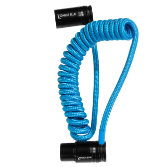 Kondor Blue 12-24&quot; Coiled Low Profile Right Angle XLR Cable (Kondor Blue)