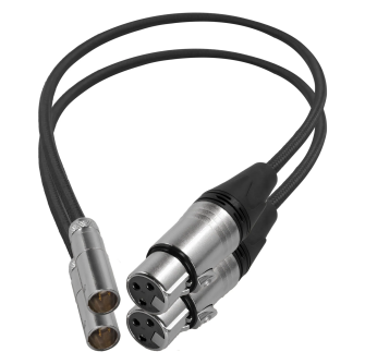 Kondor Blue Mini XLR Male to XLR Female 16&quot; Audio Cable (2 Pack)&#160; for BMPCC &amp; C70 (Raven Black)
