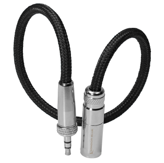 Kondor Blue 12&quot; Mini XLR to 3.5mm TRS Locking Screw Plug for Lavalier/Lapels (Raven Black)