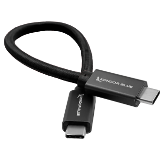Kondor Blue USB C to USB C High Speed Cable for SSD Recording (8.5&quot;) (Raven Black)
