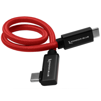Kondor Blue USB C to USB C Cable for SSD Recording &amp; Charging - 8K Data and Power Delivery (Right An