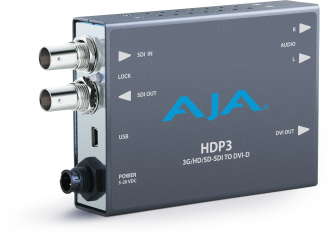 AJA HDP3-R0 - 3G-SDI to DVI w/ 1080p 60 Support, High Quality Scaler, 2-Channel Unbalanced Audio Out
