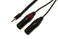 0.5m Mini Plug 3pol auf 2x XLR male -  F&amp;#252;r Notebooks, MP3-Player oder Smartphones