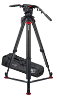 Sachtler System Cine 20 mit Fluidkopf, Kohlefaser-Flowtech100-Stativ, Bodenspinne und Tasche