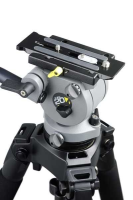Miller DS20 Fluid Head supplied with pan handle (681), clamp nut and camera plate (1205)