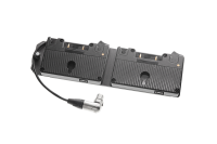 Double Gold battery adapter on EVO style plate with angled connector.