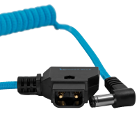 Kondor Blue D-Tap to DC Right Angle Coiled Cable (5.5 x 2.5mm) (Canon C70/Atomos)