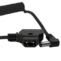 Kondor Blue D-Tap to DC Right Angle Coiled Cable (5.5 x 2.5mm) (Canon C70/Atomos) (Raven Black)
