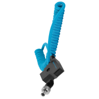 Kondor Blue Coiled D-Tap to Locking DC 2.1MM Right Angle Cable