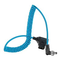 Kondor Blue Coiled D-Tap to Locking DC 2.1MM Right Angle Cable