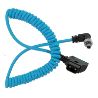 Kondor Blue Coiled D-Tap to Locking DC 2.5mm Right Angle Cable (Amaran)(Kondor Blue)