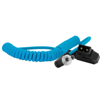 Kondor Blue Coiled D-Tap to Locking DC 2.5mm Right Angle Cable (Amaran)(Kondor Blue)