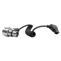 Kondor Blue D-Tap to 4 Pin XLR Female Right Angle Adapter Power Coiled Cable for Blackmagic URSA Min