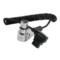Kondor Blue D-Tap to 4 Pin XLR Female Right Angle Adapter Power Coiled Cable for Blackmagic URSA Min