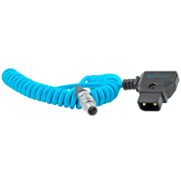 Kondor Blue D-Tap to LEMO 2 Pin 0B Male Power Cable for Z CAM, SmallHD, Teradek (Coiled)(Kondor Blue