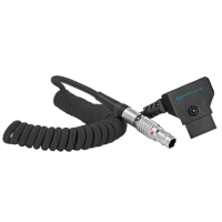 Kondor Blue D-Tap to LEMO 2 Pin 0B Male Power Cable for Z CAM, SmallHD, Teradek (Coiled)(Raven Black