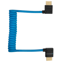 Kondor Blue RIGHT ANGLE FULL HDMI CABLE FOR ON-CAMERA MONITORS 12&amp;quot;-24&amp;quot; BRAIDED COILED (Kondor Blue)
