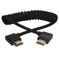 Kondor Blue RIGHT ANGLE FULL HDMI CABLE FOR ON-CAMERA MONITORS 12&amp;quot;-24&amp;quot; BRAIDED COILED (Raven Black)