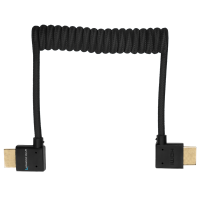 Kondor Blue RIGHT ANGLE FULL HDMI CABLE FOR ON-CAMERA MONITORS 12&amp;quot;-24&amp;quot; BRAIDED COILED (Raven Black)