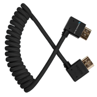 Kondor Blue RIGHT ANGLE FULL HDMI CABLE FOR ON-CAMERA MONITORS 12&amp;quot;-24&amp;quot; BRAIDED COILED (Raven Black)