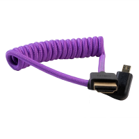 Kondor Blue Gerald Undone MK2 Full HDMI to Left Angle Micro HDMI Cable 12&amp;quot;-24&amp;quot; Coiled (Purple) (Left