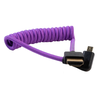 Kondor Blue Gerald Undone MK2 Full HDMI to Left Angle Micro HDMI Cable 12&amp;quot;-24&amp;quot; Coiled (Purple) Left