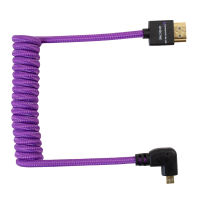Kondor Blue Gerald Undone MK2 Full HDMI to Right Angle Micro HDMI Cable 12&amp;quot;-24&amp;quot; Coiled (Purple)Right