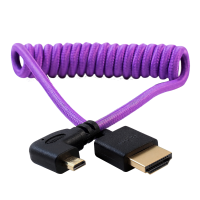 Kondor Blue Gerald Undone MK2 Full HDMI to Right Angle Micro HDMI Cable 12&amp;quot;-24&amp;quot; Coiled (Purple)Right