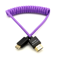 Kondor Blue Gerald Undone MK2 Mini HDMI to Full HDMI Cable 12&amp;quot;-24&amp;quot; Coiled (Purple)