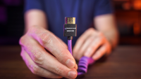 Kondor Blue Gerald Undone MK2 Mini HDMI to Full HDMI Cable 12&amp;quot;-24&amp;quot; Coiled (Purple)