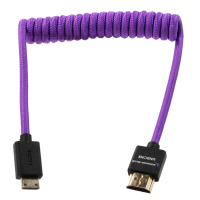 Kondor Blue Gerald Undone MK2 Mini HDMI to Full HDMI Cable 12&amp;quot;-24&amp;quot; Coiled (Purple)