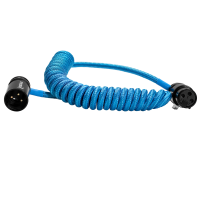 Kondor Blue 12-24&amp;quot; Coiled Low Profile Right Angle XLR Cable (Kondor Blue)