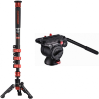 iFootage Cobra 3 C180F-P monopod &amp;amp; Komodo K5S Fluid Head Bundle